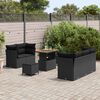 vidaXL Gartensofa-set mit Kissen 8 pcs Schwarz Poly-Rattan