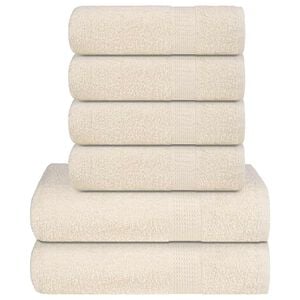 vidaXL 6-tlg. Handtuch-Set FROGN Creme 360 g/m&sup2;