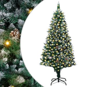 vidaXL K&uuml;nstlicher Weihnachtsbaum mit 300 LEDs mit St&auml;nder Gr&uuml;n 180 cm