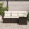 vidaXL Gartensofa-set mit Speicher 4 pcs Braun Poly-Rattan