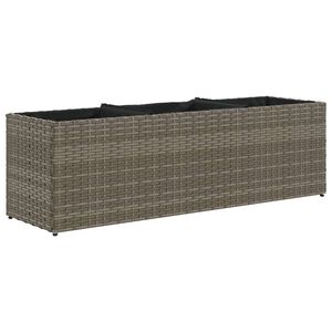 vidaXL Hochbeet mit 3 F&auml;chern Grau 105x30x32 cm Poly Rattan