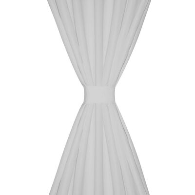 Vorhänge Gardinen aus Satin 2-teilig 140 x 245 cm Weiß