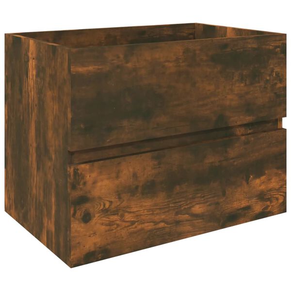 vidaXL Waschbeckenschrank Räuchereiche 60x38,5x45 cm Holzwerkstoff