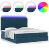 vidaXL Ottoman-Bett mit Matratzen & LEDs Dunkelblau 160x200 cm Samt