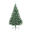 vidaXL K&uuml;nstlicher vorbeleuchteter Weihnachtsbaum Gr&uuml;n 210 cm PVC