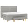 vidaXL Boxspringbett mit Matratze Hellgrau 180x200 cm Stoff