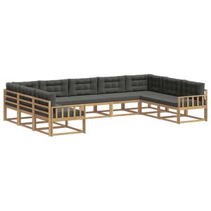 vidaXL Outdoor-Sofagarnitur 9 stk. Wei&szlig; und Anthrazit
