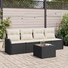 vidaXL Gartensofa-set Schwarz Poly-Rattan
