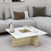 vidaXL Couchtisch Wei&szlig; und Sonoma-Eiche 79,5x79,5x30 cm Holzwerkstoff