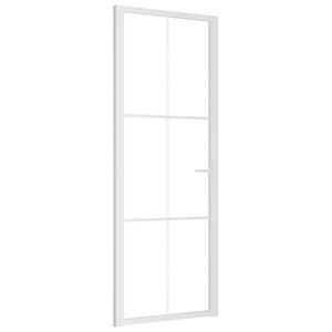 vidaXL Innent&uuml;r 76x201,5 cm Wei&szlig; ESG-Glas und Aluminium