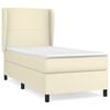vidaXL Boxspringbett mit Matratze Creme 80x200 cm Kunstleder