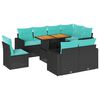 vidaXL 9-tlg. Garten-Sofagarnitur mit Kissen Schwarz Poly Rattan