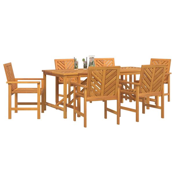 vidaXL Garten Essgruppe 7 pcs Braun Massivholz Akazie