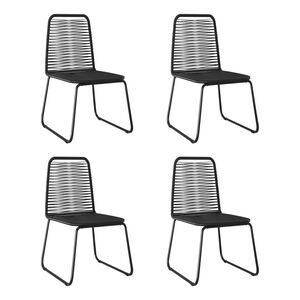 vidaXL Gartenst&uuml;hle 4 Stk. Poly Rattan Schwarz