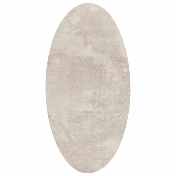 vidaXL Bereichsteppiche Oval HUARTE Beige 150 x 80 cm 100 %Polyester