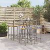 vidaXL 5-tlg. Gartenbar-Set Grau Poly Rattan & Massivholz Akazie