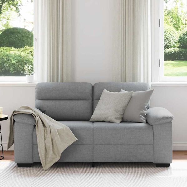 vidaXL 2-Sitzer-Sofa Hellgrau 160x81x84 cm Stoff