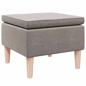 vidaXL Hocker mit Holzbeinen Taupe Stoff
