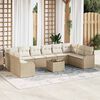 vidaXL Gartensofa-set 11 pcs Beige Poly-Rattan