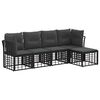 vidaXL Outdoor-Sofagarnitur Schwarz Polyester