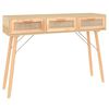 vidaXL Konsolentisch Braun 105x30x75 cm Massivholz Kiefer Natur-Rattan