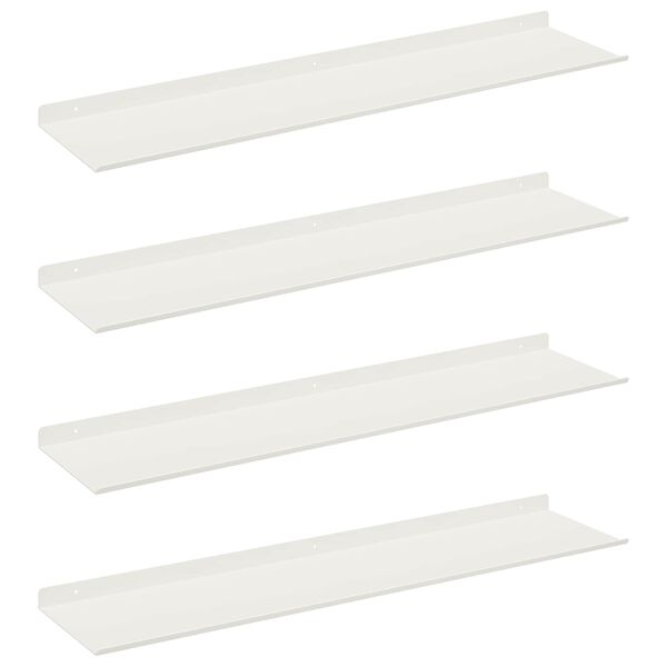 vidaXL Schwebendes Regal 4 pcs Wei&szlig; 80 x 18 x 2,5 cm Stahl
