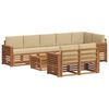 vidaXL Sofagarnituren 9 pcs Natur und Beige Massivholz Akazie