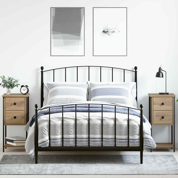 vidaXL Nachttisch 2 pcs Eiche handwerklich 32 x 42 x 70 cm