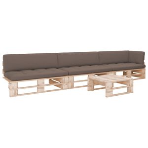 vidaXL 4-tlg. Paletten-Lounge-Set mit Kissen Impr&auml;gniertes Kiefernholz