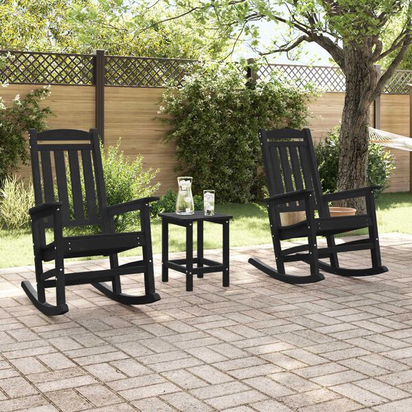 vidaXL Schaukelstuhl für den Garten 2 pcs Schwarz 70 x 92 x 108cm