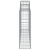 vidaXL Gabione mit Hochbogen 200x30x100/120 cm Verzinktes Eisen