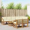 vidaXL Outdoor-Sofagarnitur mit Kissen 9 pcs Natur und Creme