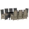 vidaXL Garten Essgruppe 9 Stk. Grau Poly-Rattan