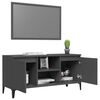 vidaXL TV-Schrank mit Metallbeinen Grau 103,5x35x50 cm