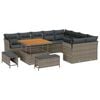 vidaXL Garten-Sofa-Set mit Kissen mit Speicher 12 pcs Grau