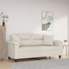 vidaXL 2-Sitzer-Sofa mit Kissen Creme 140 cm Kunstleder