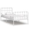 vidaXL Bettgestell mit Lattenrost Wei&szlig; Metall 90&times;200 cm