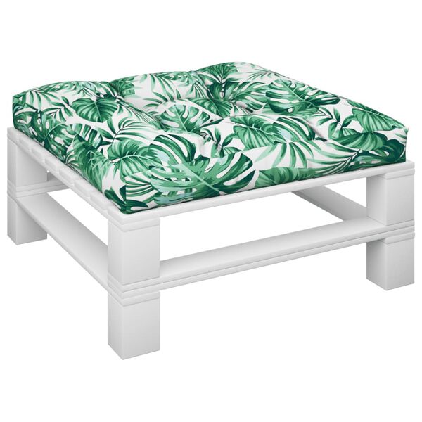 vidaXL Palettenkissen Blattmuster 80x80x12 cm Stoff