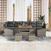 vidaXL Garten-Sofa-Set mit Kissen 10 pcs Grau Poly Rattan