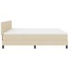 vidaXL Boxspringbett mit Matratze mit LED Creme 200 x 200 cm Stoff