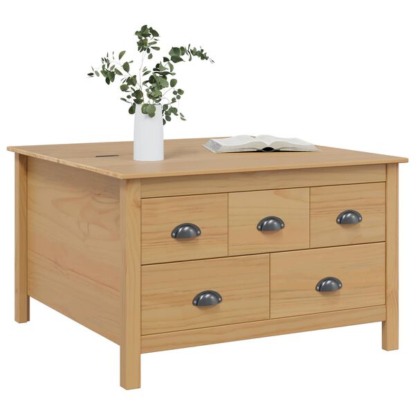 vidaXL Couchtisch Honigbraun 79,5 x 79,5 x 49 cm Massivholz Kiefer