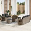 vidaXL Gartensofa-set mit Kissen 8 pcs Grau Poly-Rattan