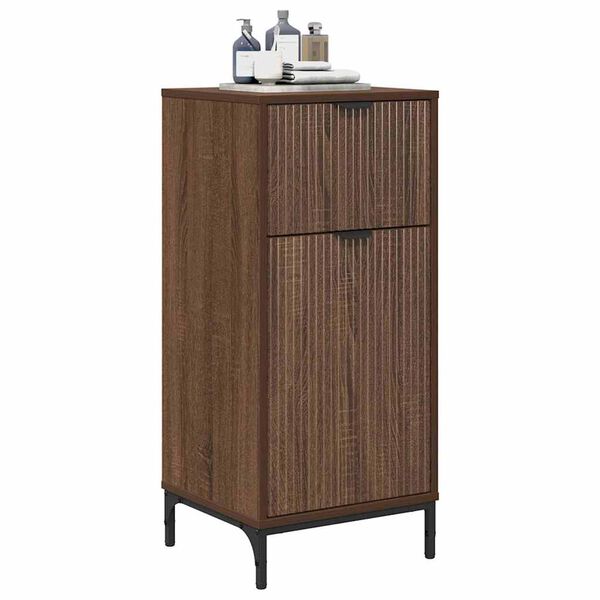 vidaXL Badezimmerschrank mit Tür Braun Eichen-Optik 39,5 x 36 x 88 cm