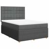 vidaXL Boxspringbett mit Matratze Dunkelgrau 140x200 cm Stoff