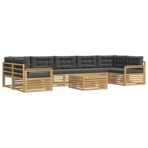 vidaXL Outdoor-Sofagarnitur 8 pcs Wei&szlig; und Anthrazit Massivholz Akazie