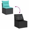 vidaXL 8-tlg. Garten-Sofagarnitur mit Kissen Schwarz Poly Rattan