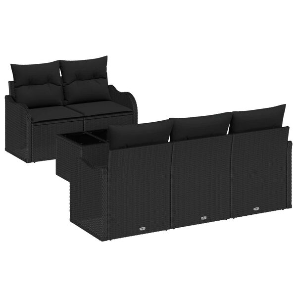 vidaXL Gartensofa-set Schwarz Poly-Rattan