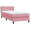 vidaXL Boxspringbett mit Matratze Rosa 80x210 cm Samt