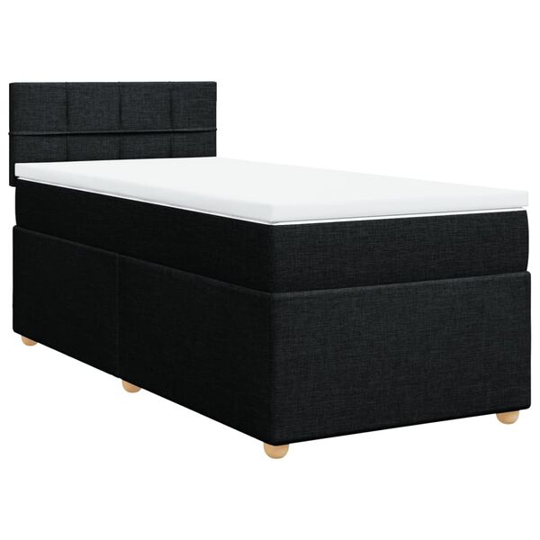 vidaXL Boxspringbett mit Matratze Schwarz 80x200 cm Stoff