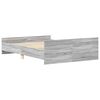 vidaXL Bettgestell mit Kopf- und Fu&szlig;teil Grau Sonoma 120x200 cm